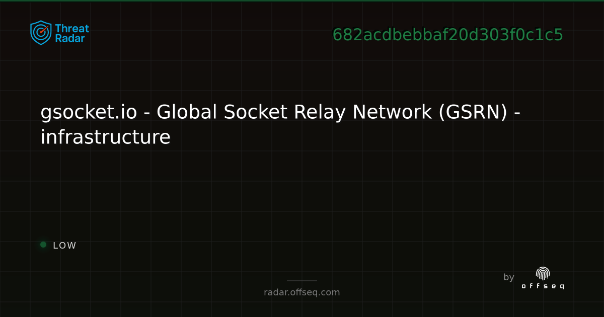 gsocket.io - Global Socket Relay Network (GSRN) - infrastructure - Live ...