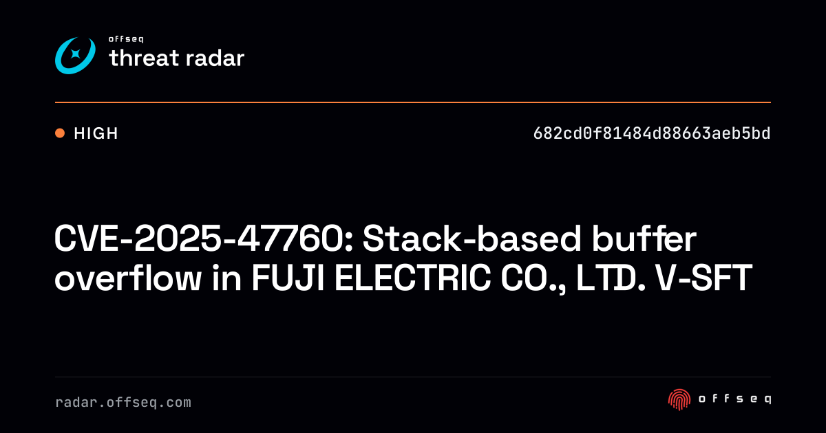 CVE-2025-47760: Stack-based buffer overflow in FUJI ELECTRIC CO., LTD ...