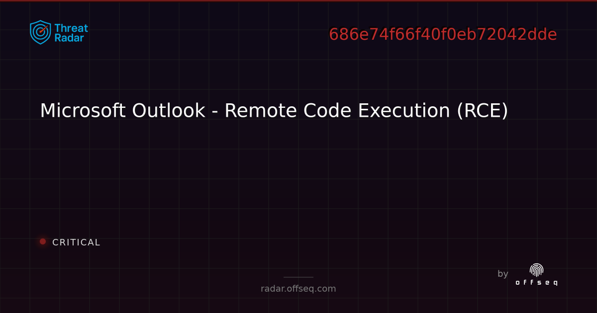 Microsoft Outlook - Remote Code Execution (RCE) - Live Threat ...