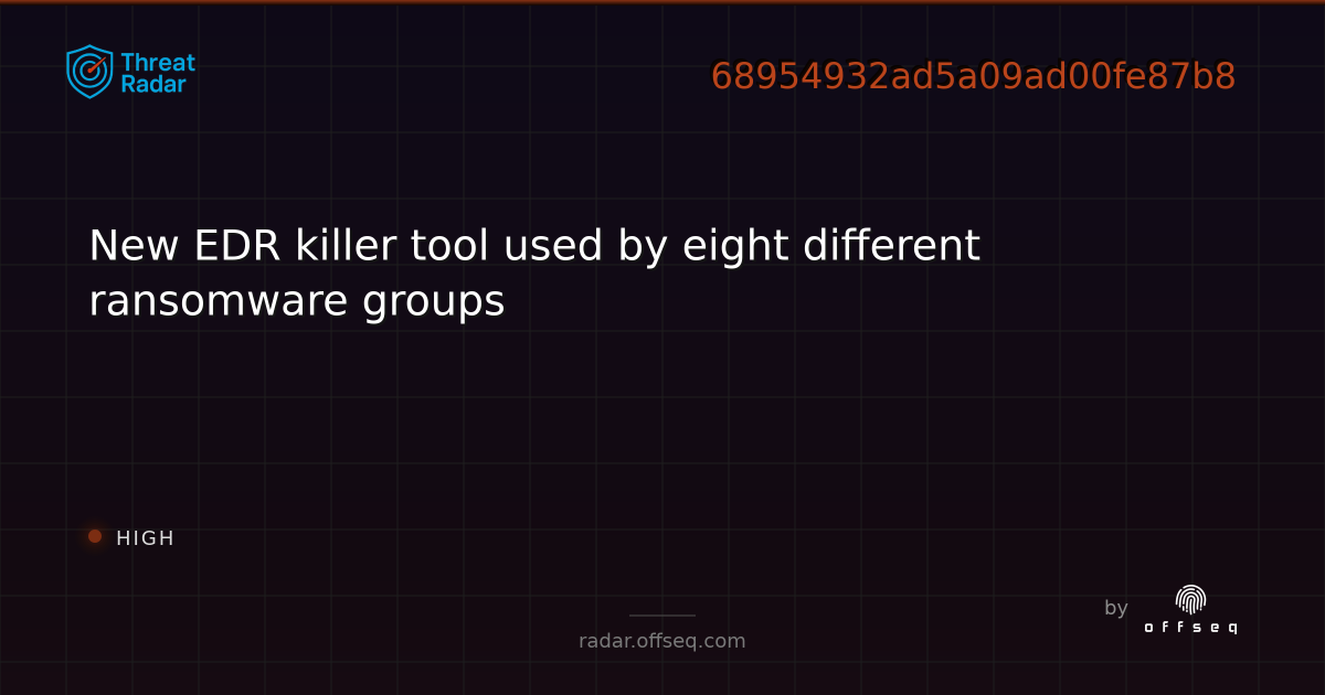 New EDR killer tool used by eight different ransomware groups - Live ...