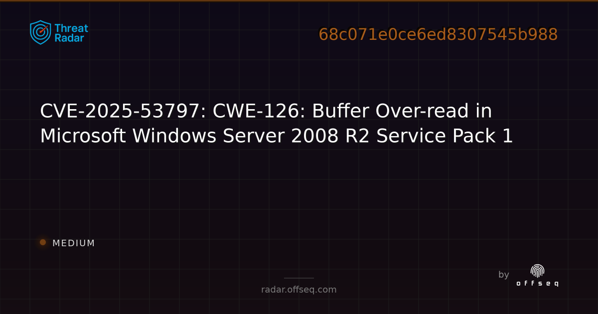 CVE-2025-53797: CWE-126: Buffer Over-read in Microsoft Windows Server ...