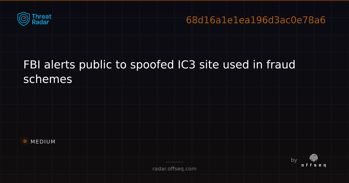 FBI alerts public to spoofed IC3 site used in fraud schemes - Live ...