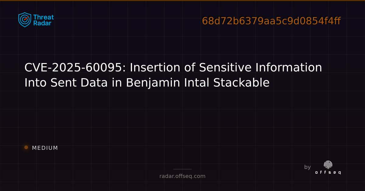CVE-2025-60095: CWE-201 Insertion of Sensitive Information Into Sent ...