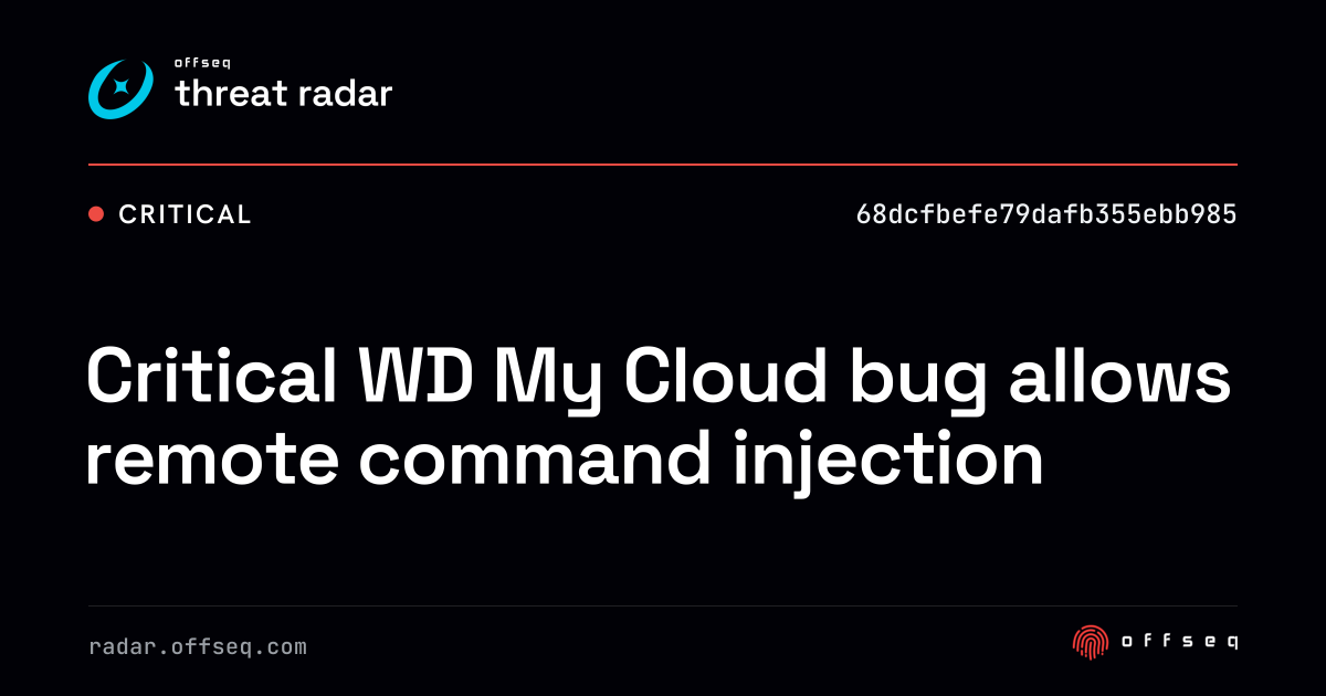Critical WD My Cloud bug allows remote command injection - Live Threat ...