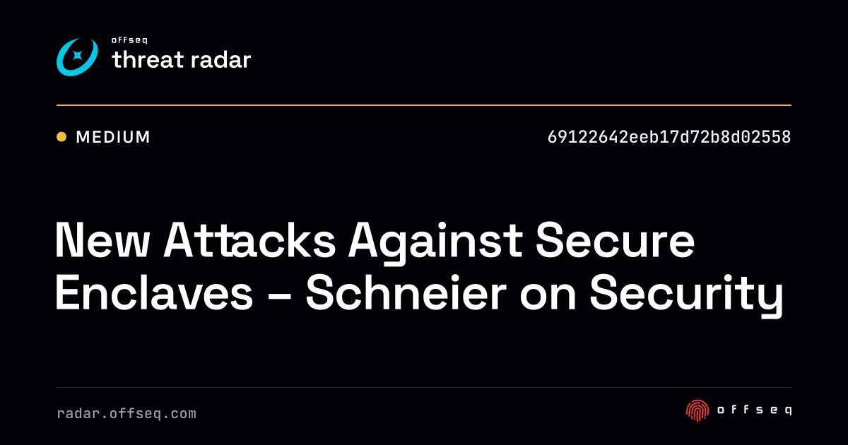 New Attacks Against Secure Enclaves - Schneier on Security - Live ...
