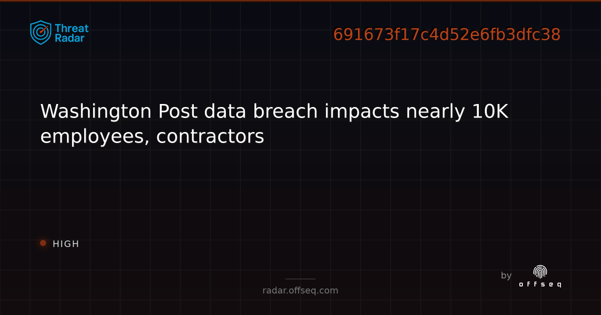 Washington Post data breach impacts nearly 10K employees, contractors ...