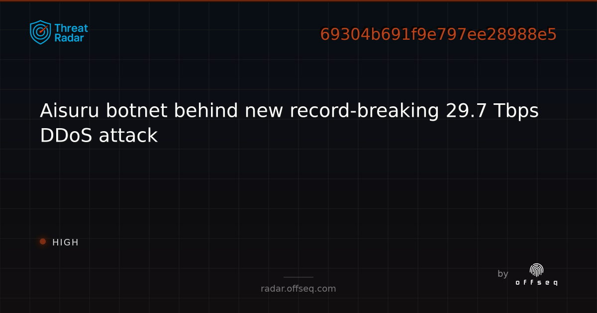 Aisuru botnet behind new record-breaking 29.7 Tbps DDoS attack - Live ...