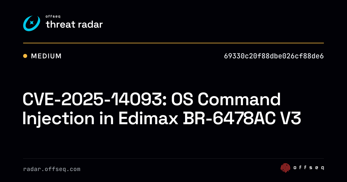 CVE-2025-14093: OS Command Injection in Edimax BR-6478AC V3 - Live ...