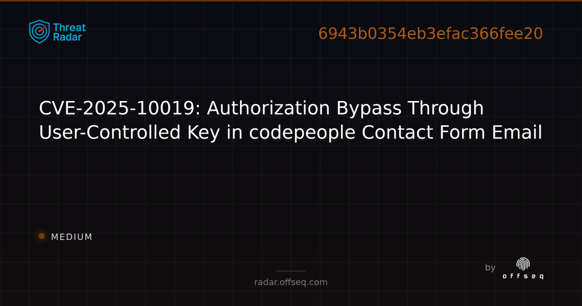 CVE-2025-10019: Authorization Bypass Through User-Controlled Key in ...