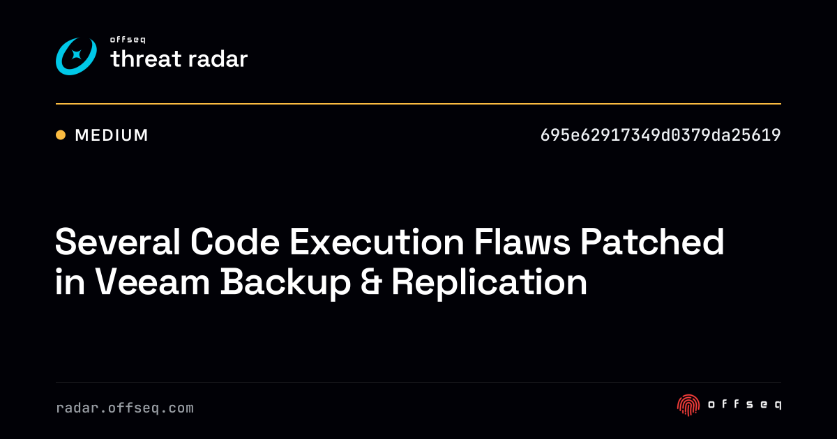 Several Code Execution Flaws Patched in Veeam Backup & Replication ...