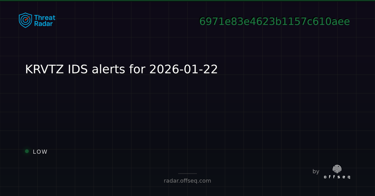 KRVTZ IDS alerts for 2026-01-22 - Live Threat Intelligence - Threat ...