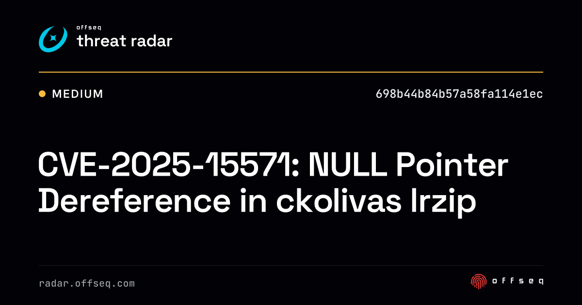 CVE-2025-15571: NULL Pointer Dereference in ckolivas lrzip - Live ...