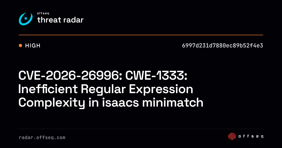 CVE-2026-26996: CWE-1333: Inefficient Regular Expression Complexity in ...
