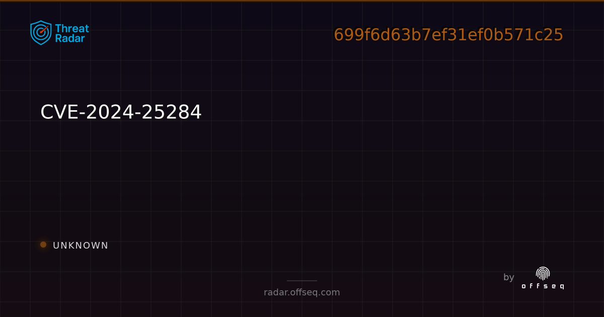 CVE-2024-25284 - Live Threat Intelligence - Threat Radar | OffSeq.com
