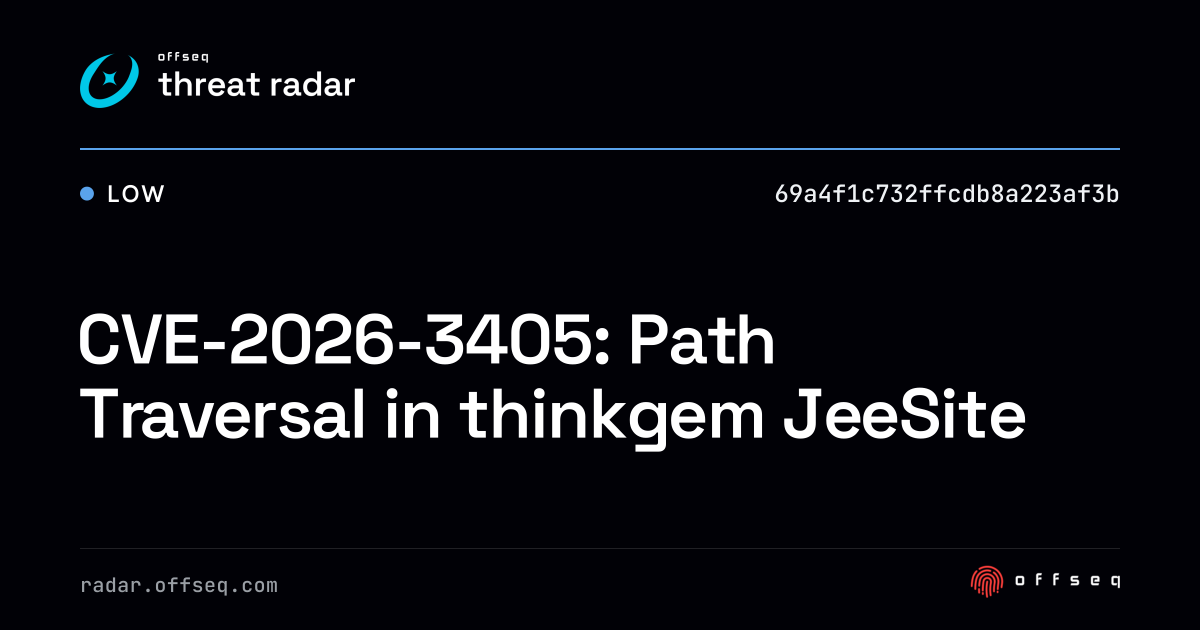 CVE-2026-3405: Path Traversal in thinkgem JeeSite - Live Threat ...