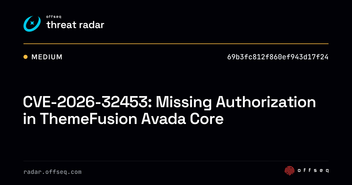 CVE-2026-32453: Missing Authorization in ThemeFusion Avada Core - Live ...