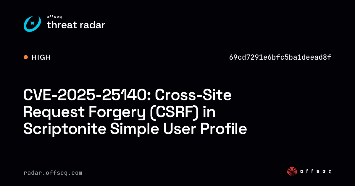 CVE-2025-25140: Cross-Site Request Forgery (CSRF) in Scriptonite Simple ...