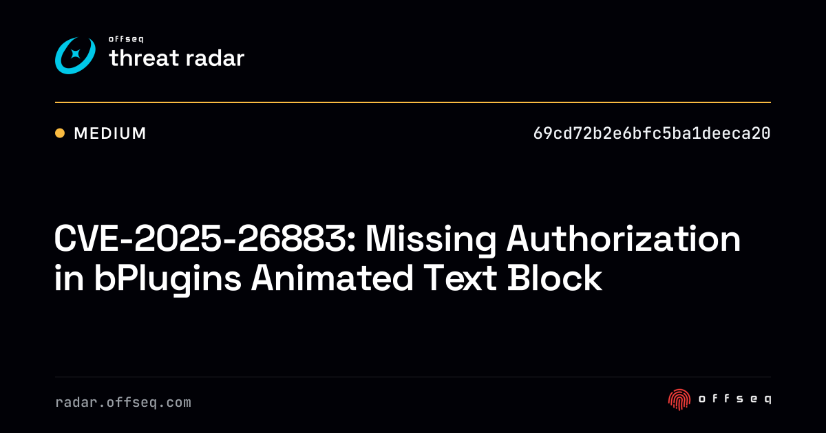 CVE-2025-26883: Missing Authorization in bPlugins Animated Text Block ...