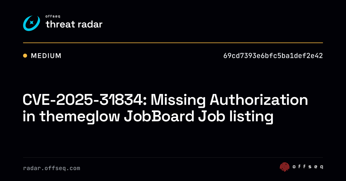 CVE-2025-31834: Missing Authorization in themeglow JobBoard Job listing ...