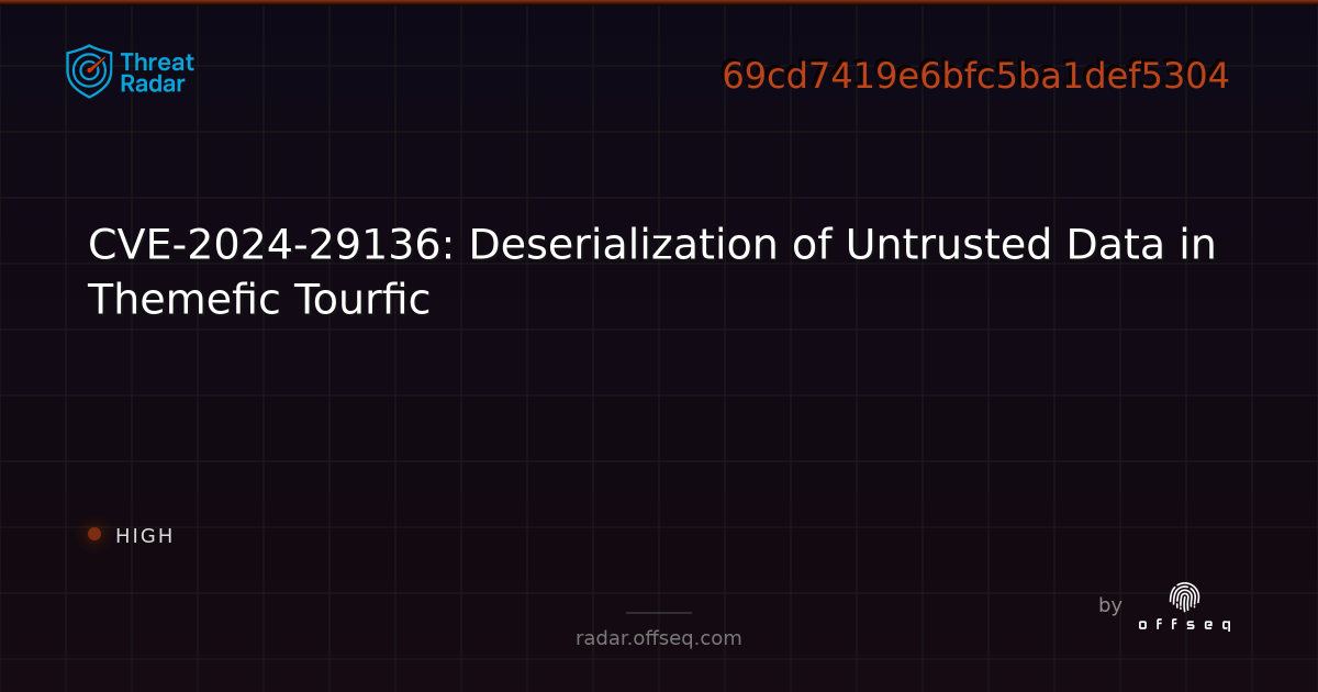 CVE-2024-29136: Deserialization of Untrusted Data in Themefic Tourfic ...