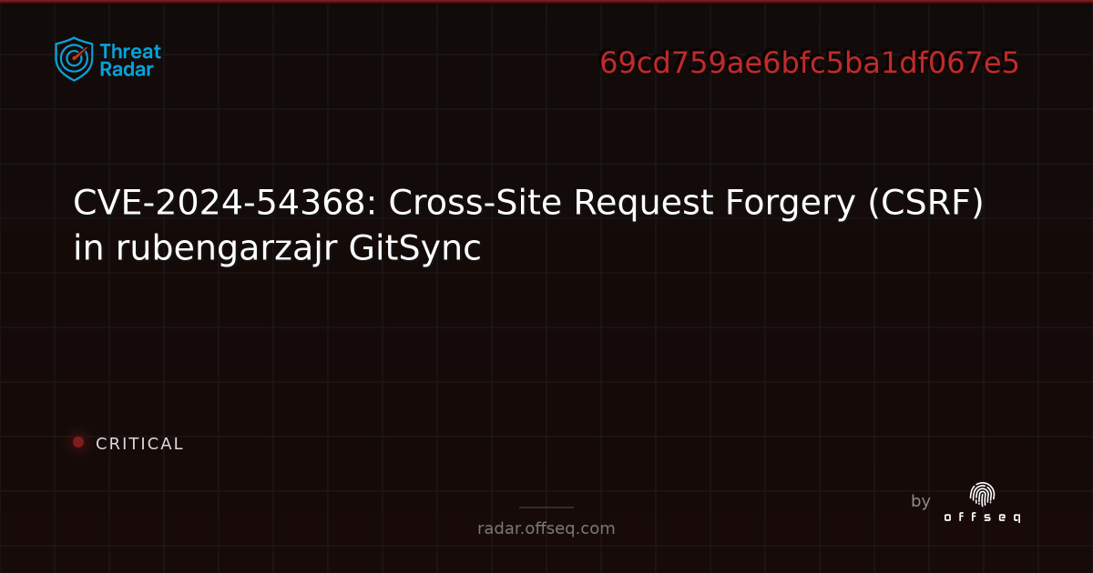 CVE-2024-54368: Cross-Site Request Forgery (CSRF) in rubengarzajr ...