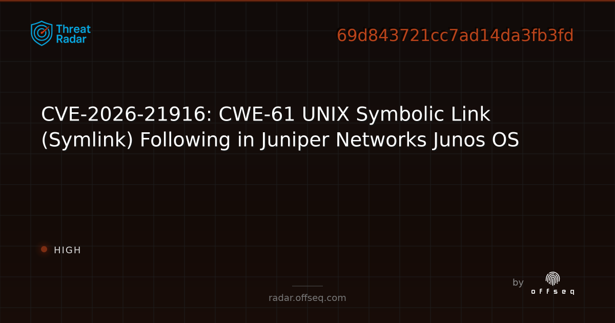CVE-2026-21916: CWE-61 UNIX Symbolic Link (Symlink) Following in ...