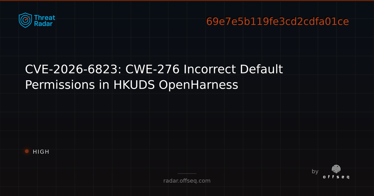 CVE-2026-6823: CWE-276 Incorrect Default Permissions in HKUDS ...