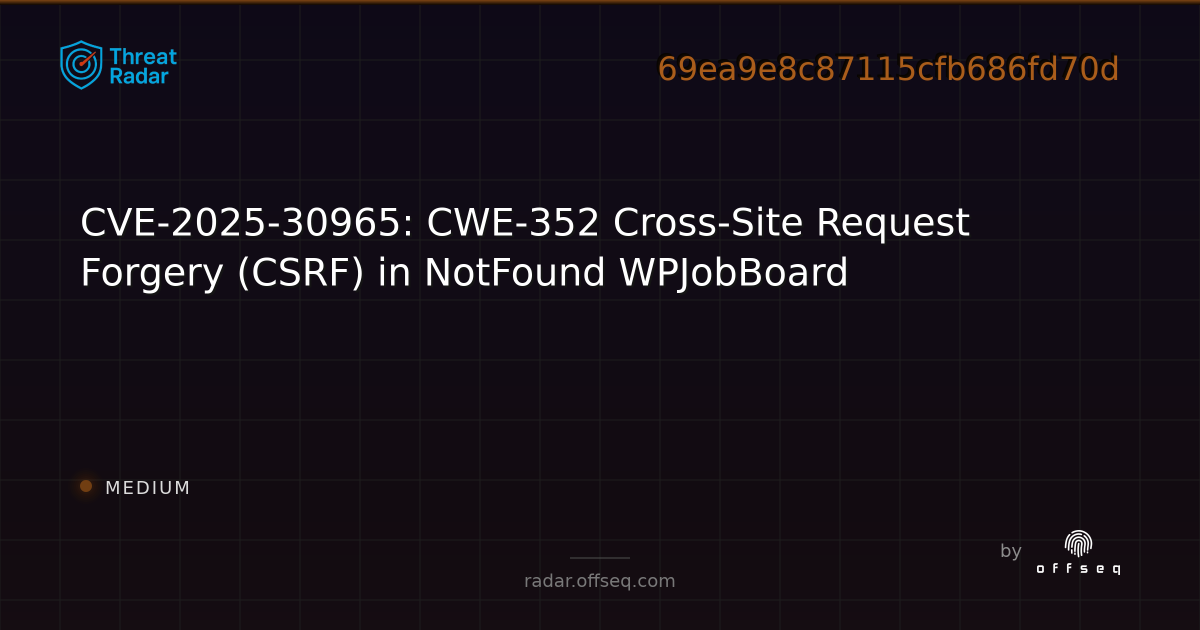 CVE-2025-30965: Cross-Site Request Forgery (CSRF) in NotFound ...