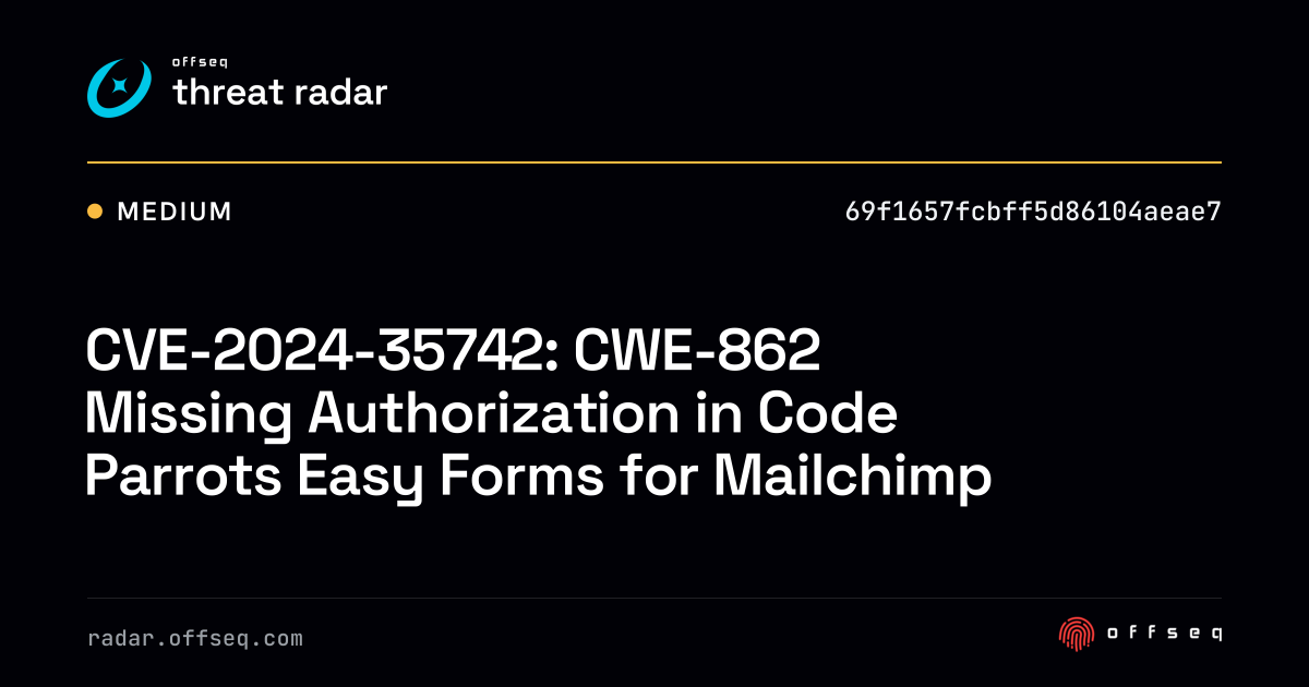 CVE-2024-35742: CWE-862 Missing Authorization in Code Parrots Easy ...