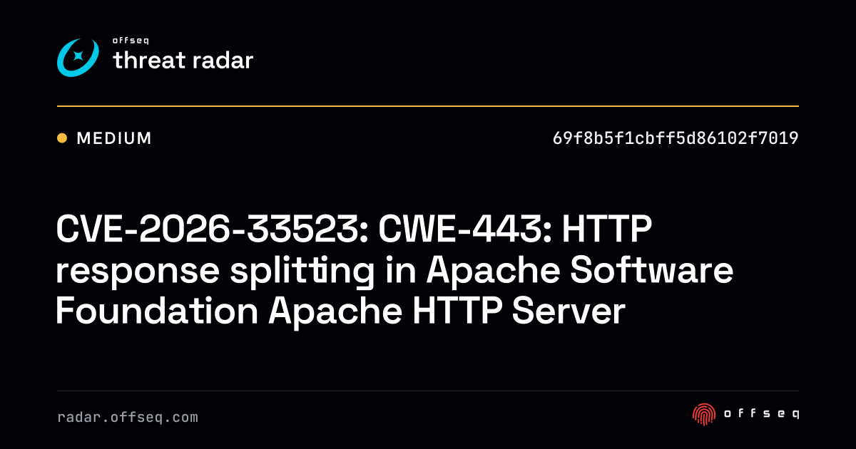 CVE-2026-33523: CWE-443: HTTP response splitting in Apache Software ...