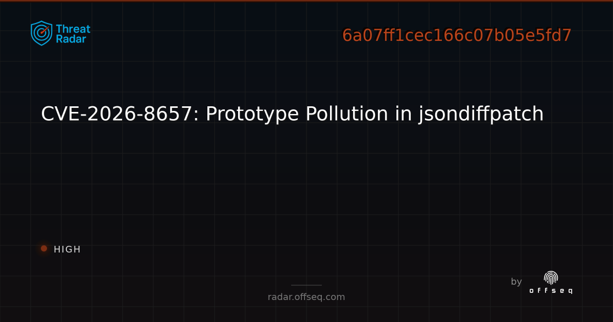 CVE-2026-8657: Prototype Pollution in jsondiffpatch - Live Threat ...