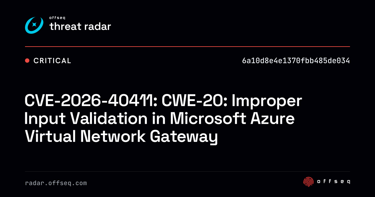 CVE-2026-40411: CWE-20: Improper Input Validation in Microsoft Azure ...