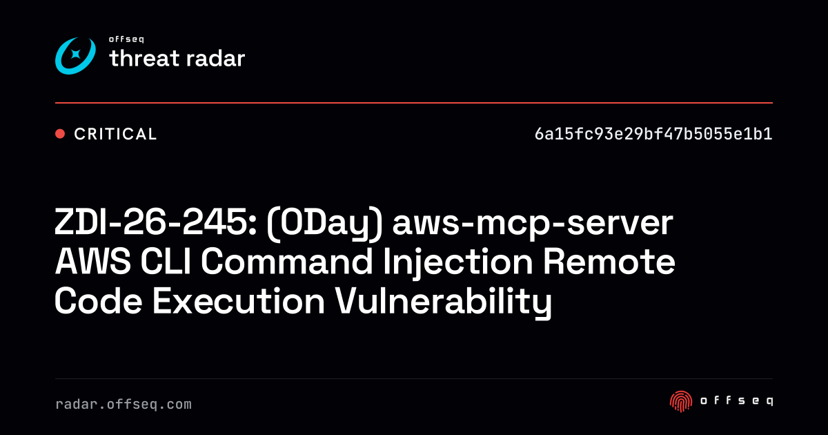ZDI-26-245: (0Day) aws-mcp-server AWS CLI Command Injection Remote Code ...