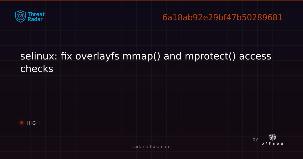selinux: fix overlayfs mmap() and mprotect() access checks - Live ...