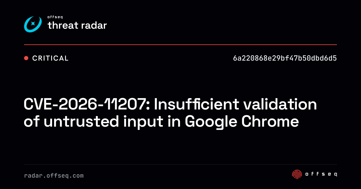 CVE-2026-11207: Insufficient validation of untrusted input in Google ...