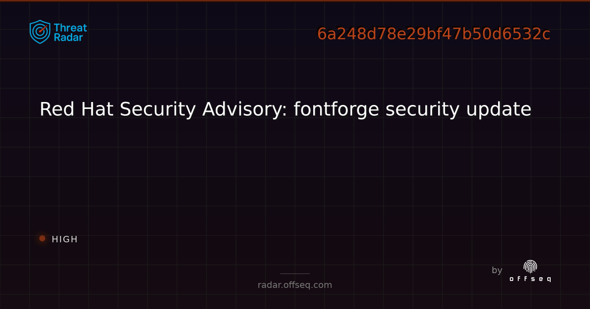 Red Hat Security Advisory: fontforge security update - Live Threat ...