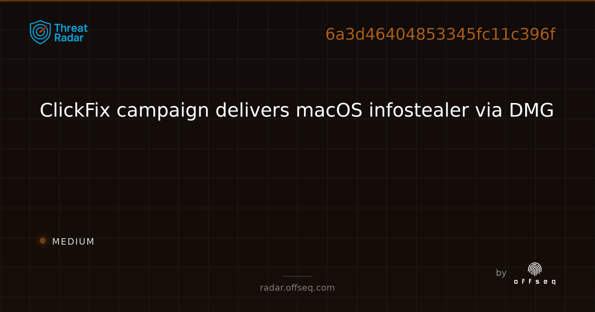 ClickFix campaign delivers macOS infostealer via DMG - Live Threat ...