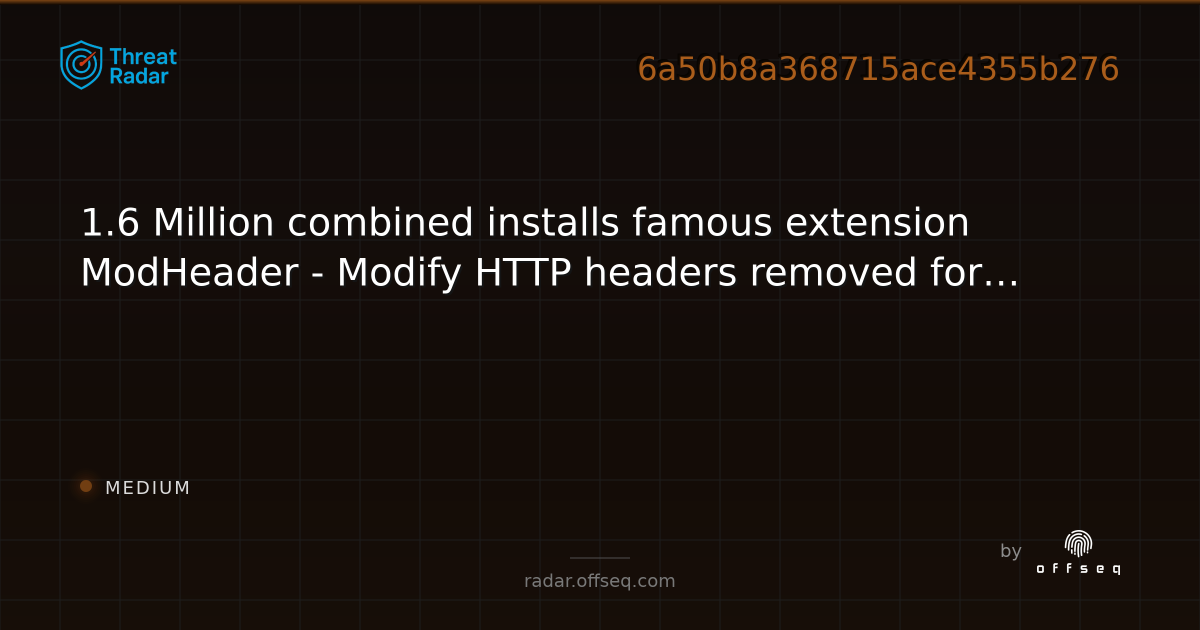 1.6 Million combined installs famous extension ModHeader - Modify HTTP ...