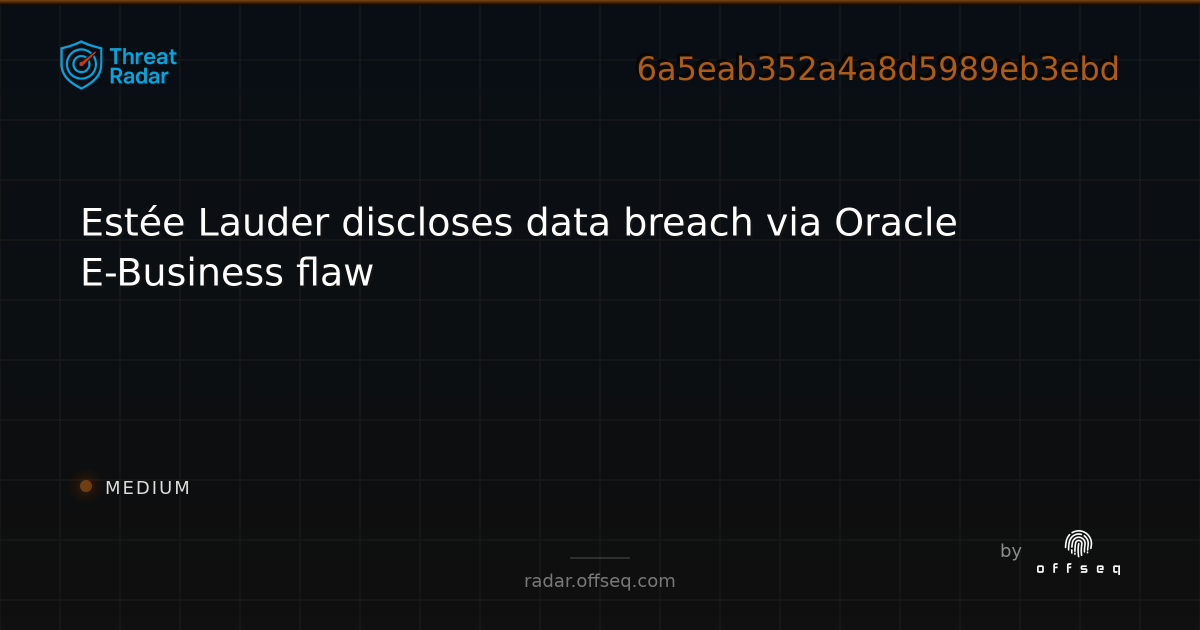 Estée Lauder discloses data breach via Oracle E-Business flaw - Live ...