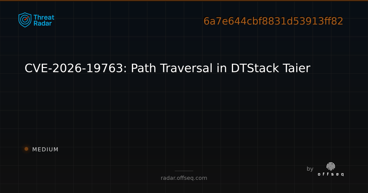 CVE-2026-19763: Path Traversal in DTStack Taier - Live Threat ...