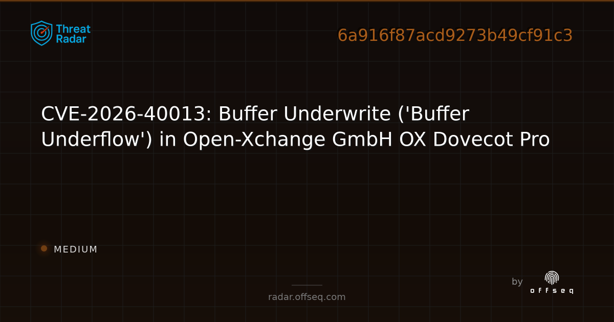 CVE-2026-40013: Buffer Underwrite ('Buffer Underflow') in Open-Xchange ...