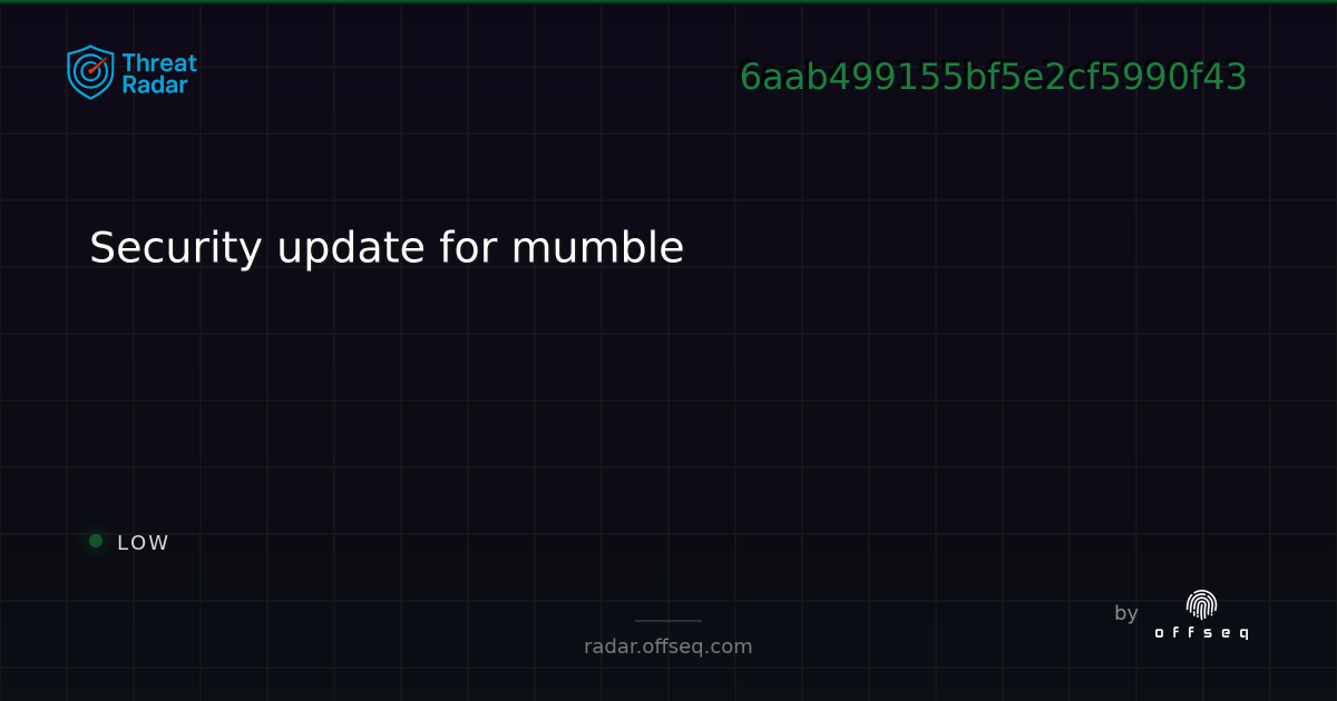 Security update for mumble | Threat Radar