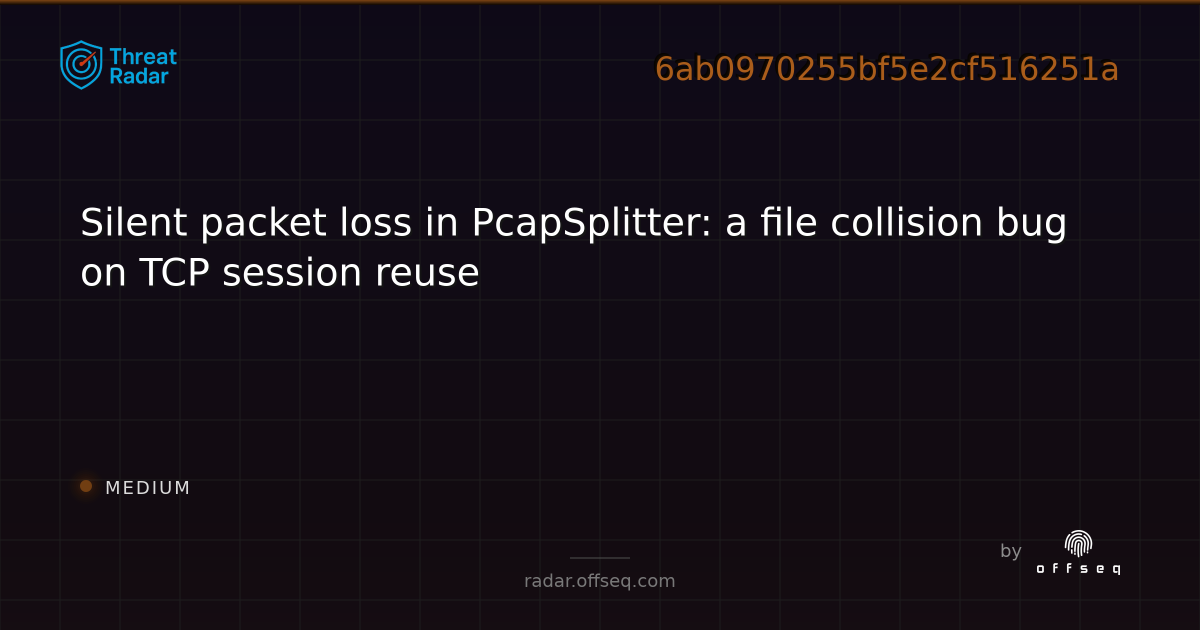 Silent packet loss in PcapSplitter: a file collision bug on TCP session ...