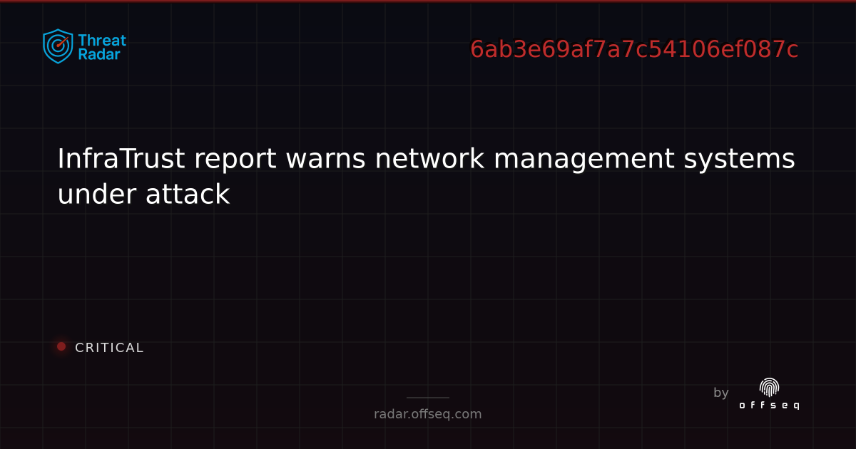 InfraTrust report warns network management systems under attack - Live ...