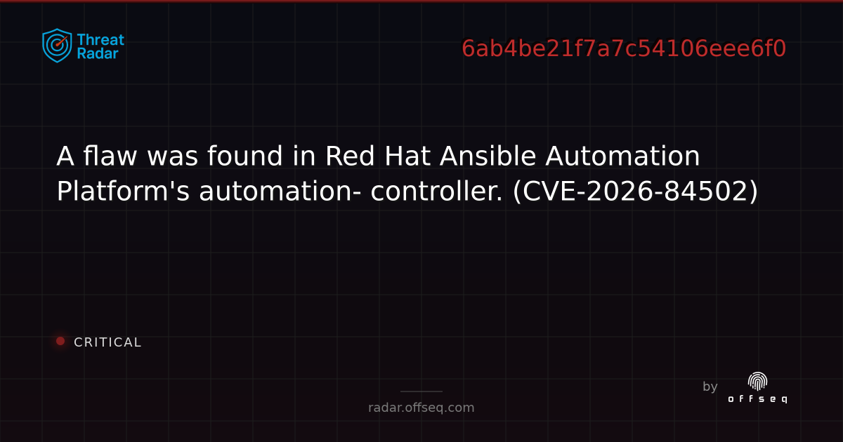 A flaw was found in Red Hat Ansible Automation Platform's automation ...