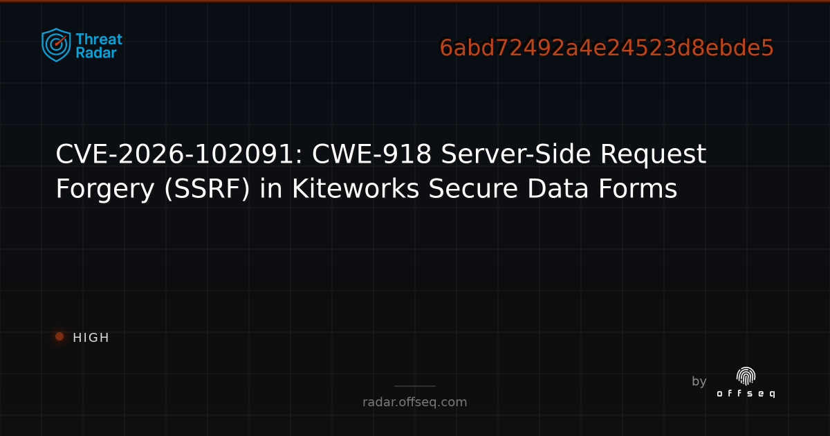 CVE-2026-102091: CWE-918 Server-Side Request Forgery (SSRF) in ...