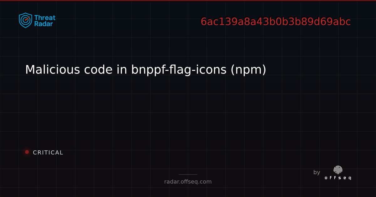 Malicious code in bnppf-flag-icons (npm) - Live Threat Intelligence ...