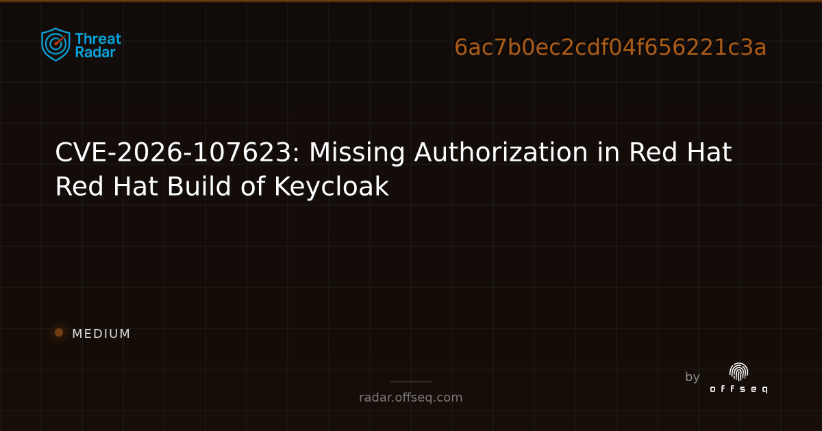 CVE-2026-107623: Missing Authorization in Red Hat Red Hat… | Threat Radar