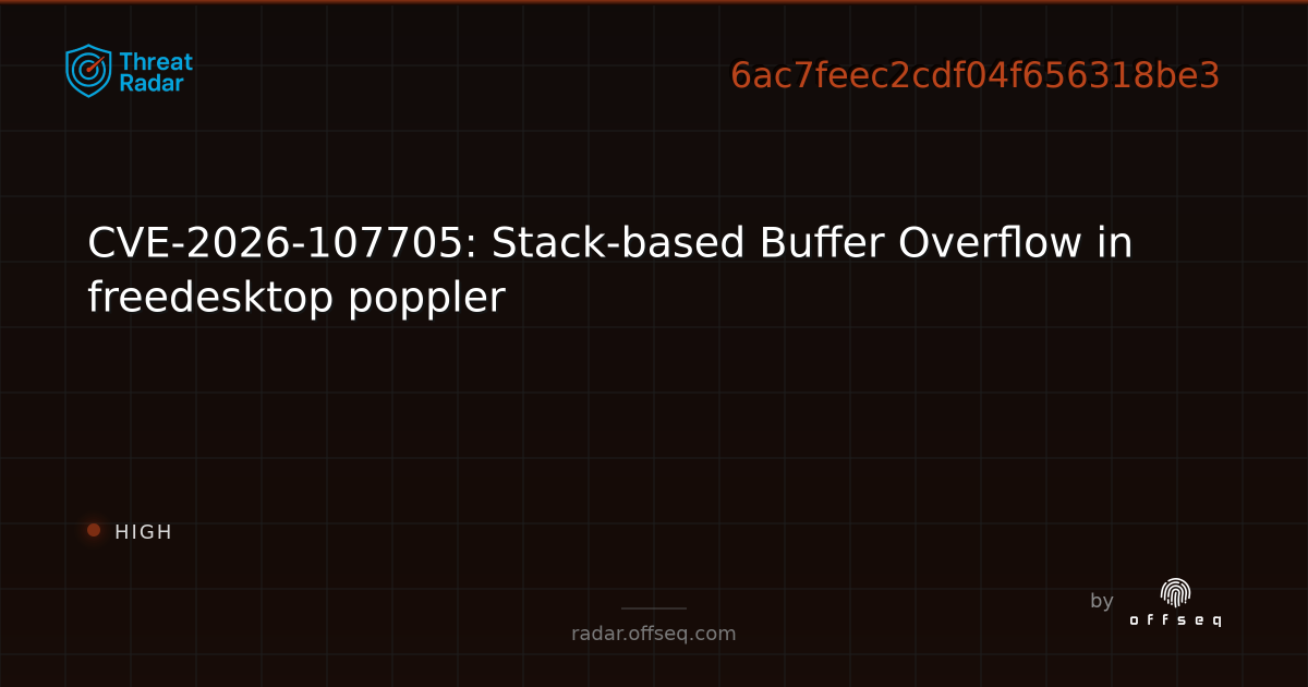 CVE-2026-107705: Stack-based Buffer Overflow in freedesktop… | Threat Radar