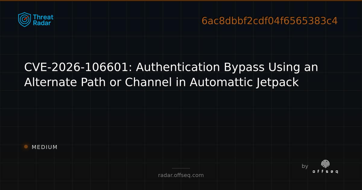 CVE-2026-106601: Authentication Bypass Using an Alternate… | Threat Radar